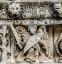 Picture of SAINT MICHAEL ANGEL STATUE FACADE- NIMES CATHEDRAL- GARD- FRANCE. CREATED 1100 AD-