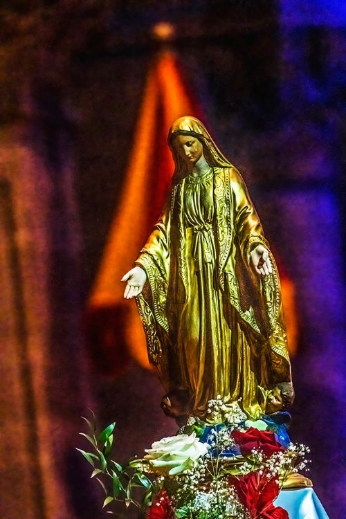 Picture of VIRGIN MARY STATUE- NIMES CATHEDRAL- GARD- FRANCE. CATHOLIC CHURCH CREATED 1100 AD