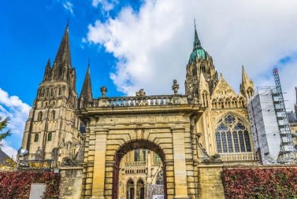 Picture of OUTSIDE BAYEUX CATHEDRAL- BAYEUX- NORMANDY- FRANCE. CATHOLIC CHURCH