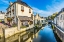 Picture of COLORFUL OLD BUILDINGS- AURE RIVER REFLECTION- BAYEUX- NORMANDY- FRANCE