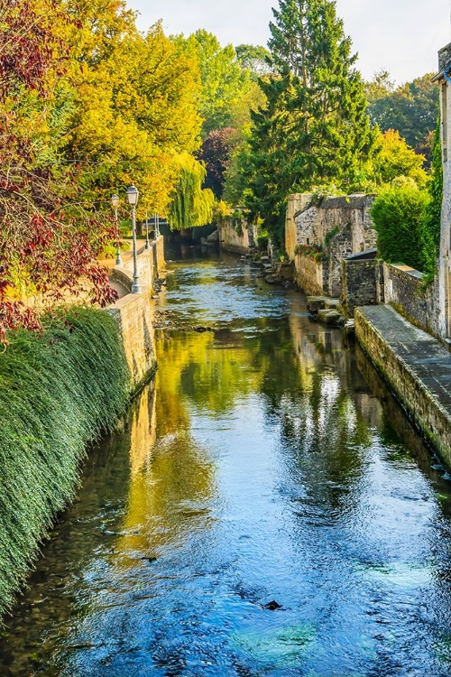 Picture of COLORFUL OLD BUILDINGS- AURE RIVER REFLECTION- BAYEUX- NORMANDY- FRANCE