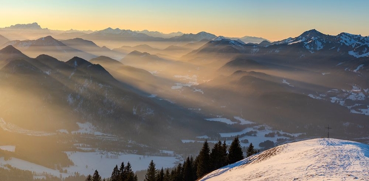 Picture of MOUNT SCHOENBERG NEAR LENGGRIES IN THE BAVARIAN ALPS DURING WINTER. GERMANY- BAVARIA