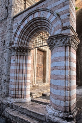 Picture of ITALY- UMBRIA- PERUGIA. STRIPED ARCHWAY NEAR THE CATHEDRAL OF SAN LORENZO IN PIAZZA IV NOVEMBRE.