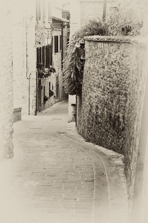 Picture of ITALY- UMBRIA. VINTAGE LOOK OF A STREET IN THE HISTORIC TOWN OF MONTONE.