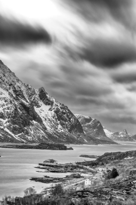 Picture of NORWAY- LOFOTEN ISLANDS. FJORD AT MOUNT HIMMELTINDEN