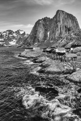 Picture of NORWAY- LOFOTEN ISLANDS. HAMNOY (REINE)- RED RORBUER (FISHERMENS COTTAGES)