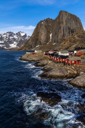 Picture of NORWAY- LOFOTEN ISLANDS. HAMNOY (REINE)- RED RORBUER (FISHERMENS COTTAGES)