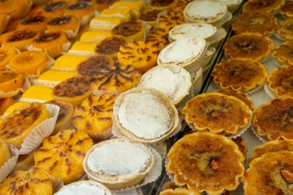 Picture of LISBON- PORTUGAL. TRADITIONAL PORTUGUESE PASTRIES. NATAS ARE THE NATIONAL DESSERT.