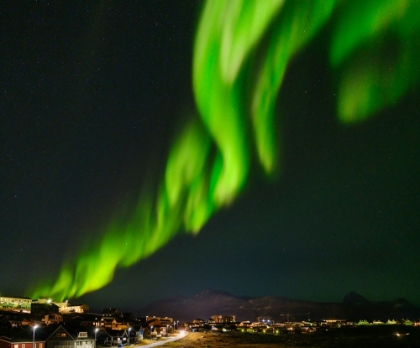 Picture of NORTHERN LIGHTS OVER NUUK. - GREENLAND- DANISH TERRITORY