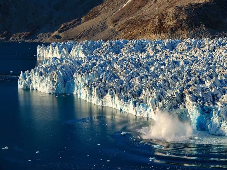 Picture of ICE CALVING. KNUD RASMUSSEN GLACIER-SERMILIGAAQ FJORD- AMMASSALIK- DANISH TERRITORY.