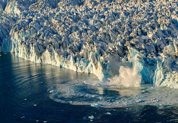 Picture of ICE CALVING. KNUD RASMUSSEN GLACIER-SERMILIGAAQ FJORD- AMMASSALIK- DANISH TERRITORY.