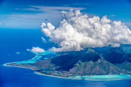 Picture of FRENCH POLYNESIA- MOOREA. AERIAL VIEW OF ISLAND.