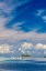 Picture of FRENCH POLYNESIA- MOOREA. MOORED BOATS AND SMALL ISLAND.