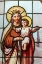 Picture of ARGENTINA- BUENOS AIRES. STAINED GLASS WINDOW DEPICTING THE VIRGIN MARY AND JESUS.