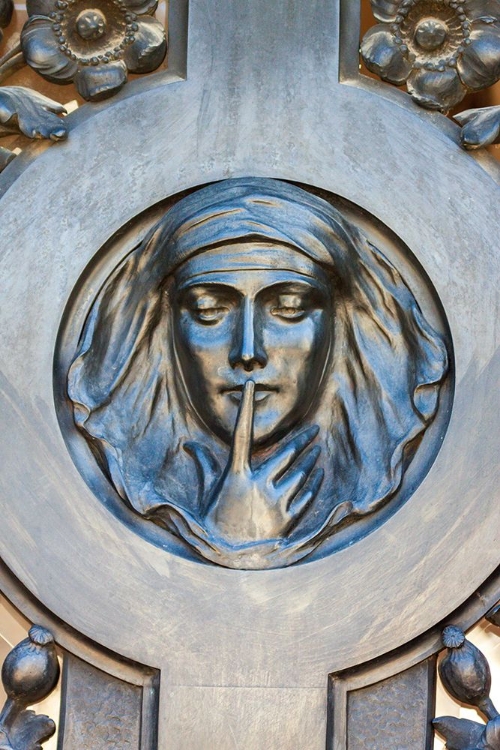 Picture of ARGENTINA- BUENOS AIRES. RECOLETA CEMETERY. RELIEF OF A WOMANS FACE.