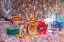 Picture of ARGENTINA- BUENOS AIRES. COLORFUL PAINT SPLATTERS AND BUCKETS.