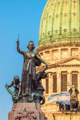 Picture of ARGENTINA- BUENOS AIRES. STATUE IN FRONT OF CAPITOL BUILDING.