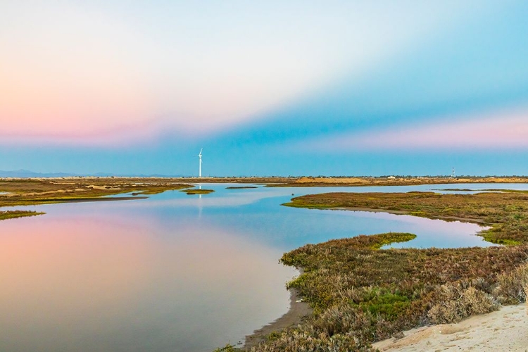 Picture of GUERRERO NEGRO- MULEGE- BAJA CALIFORNIA SUR- MEXICO. SALT PONDS AT SUNSET.