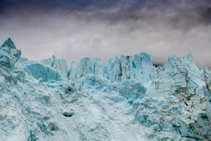 Picture of BLUE ICE CHARACTERIZES THE FACE OF MARGERIE GLACIER.
