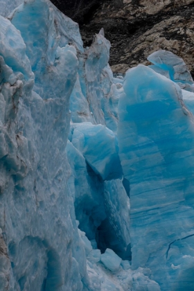 Picture of ICE GLOWS BRILLIANT BLUE AT THE TERMINUS OF MARGERIE GLACIER.