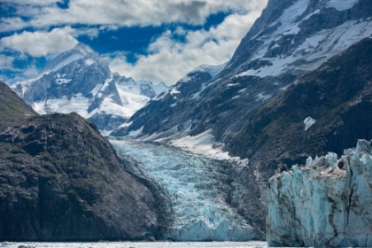 Picture of MIGHTY MOUNTAINS TOWERING ABOVE AN UNNAMED GLACIER IN JOHNS HOPKINS INLET.