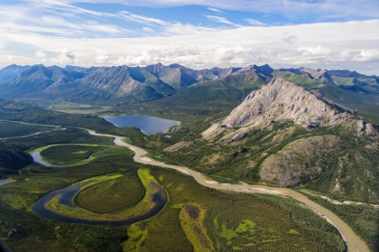 Picture of USA- ALASKA- GATES OF THE ARCTIC NATIONAL PARK. AERIAL VIEW OF THE ALATNA RIVER.