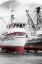 Picture of ALASKA- VALDEZ. FISHING BOATS ON DRY DOCK. ARTISTIC RENDERING.