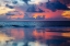 Picture of USA- GEORGIA- TYBEE ISLAND. SUNRISE WITH REFLECTIONS AND CLOUDS.