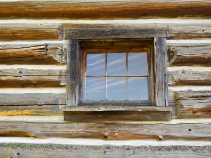 Picture of MONTANA- GLACIER NATIONAL PARK. LUBEC BARN (1926)- WINDOW CLOSE-UP
