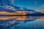 Picture of USA- NEW MEXICO- BOSQUE DEL APACHE NATIONAL WILDLIFE RESERVE. SUNSET REFLECTIONS ON WATER