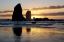 Picture of USA- OREGON. CANNON BEACH AND HAYSTACK ROCK AT SUNSET