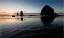 Picture of USA- OREGON. CANNON BEACH AND HAYSTACK ROCK AT SUNSET