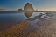 Picture of USA- OREGON. CANNON BEACH WITH HAYSTACK NEAR SUNSET AND LOW TIDE.