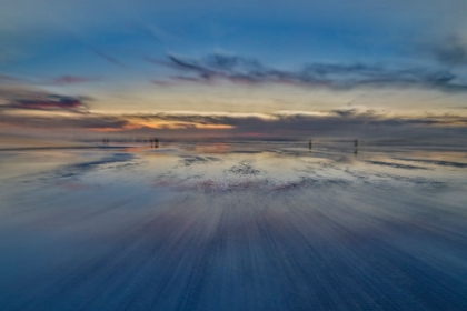 Picture of USA- OREGON. CANNON BEACH LOW TIDE AND RIPPLES IN THE SAND.