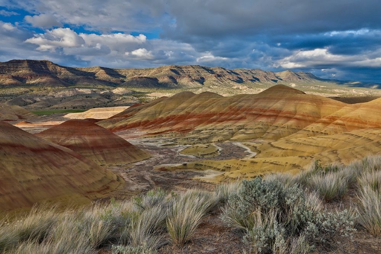 Picture of USA- OREGON. JOHN DAY FOSSIL BEDS NATIONAL MONUMENT BADLANDS LANDSCAPE.