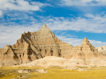 Picture of SOUTH DAKOTA- BADLANDS NATIONAL PARK. MIXED-GRASS PRAIRIE AND BADLANDS ROCK FORMATIONS