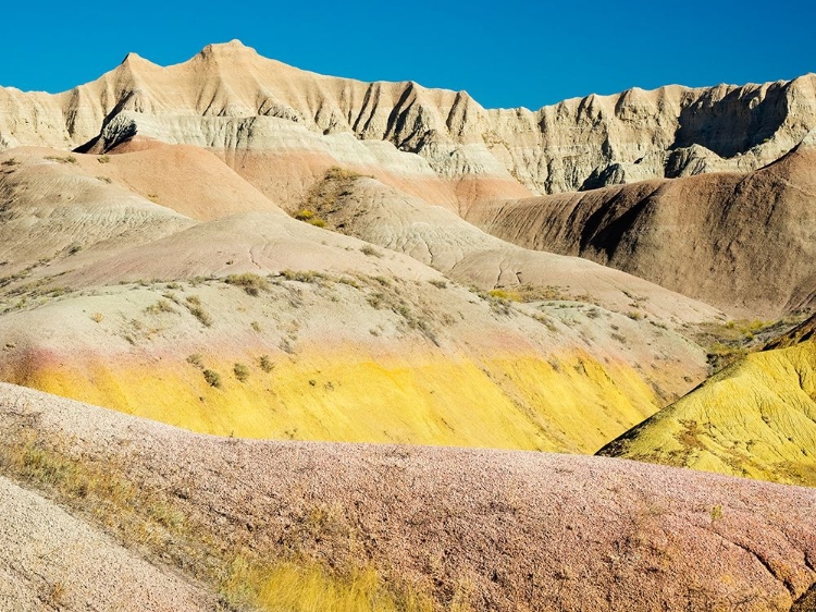 Picture of SOUTH DAKOTA- BADLANDS NATIONAL PARK. BADLANDS ROCK FORMATIONS- YELLOW MOUNDS