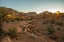 Picture of USA- UTAH- CAPITOL REEF NATIONAL PARK. SUNRISE SUNBURST ON LANDSCAPE.