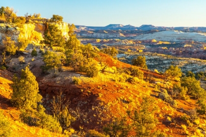 Picture of USA- UTAH- GRAND STAIRCASE ESCALANTE NATIONAL MONUMENT. SUNRISE ON CLIFF AND VALLEY.