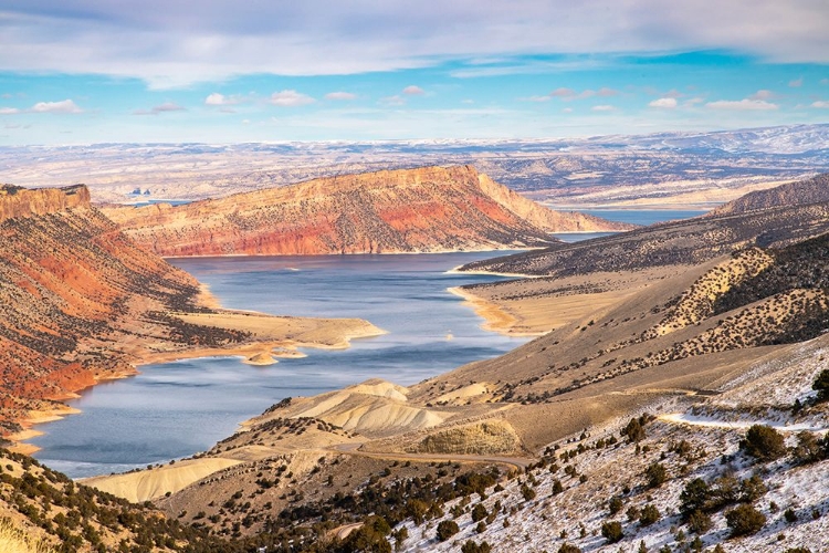 Picture of USA- UTAH- FLAMING GORGE RESERVOIR. LOW WATER TABLE IN THE GORGE.