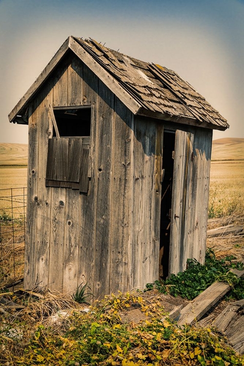 Picture of USA- WASHINGTON STATE- WHITMAN COUNTY- PALOUSE. BAUER ROAD. OUTHOUSE.