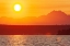 Picture of SUNSET OVER PUGET SOUND- SEATTLE- WASHINGTON STATE. SILHOUETTE OF THE BROTHERS PEAK ON THE RIGHT.