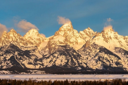 Picture of USA- WYOMING- GRAND TETON NATIONAL PARK. GRAND TETONS IN WINTER.