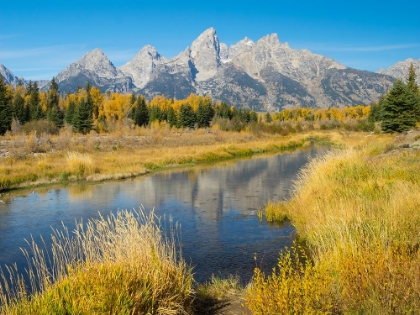 Picture of WYOMING- GRAND TETON NATIONAL PARK. TETON RANGE WITH GRAND TETON AND SNAKE RIVER