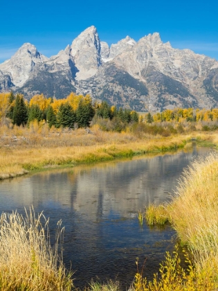 Picture of WYOMING- GRAND TETON NATIONAL PARK. TETON RANGE WITH GRAND TETON AND SNAKE RIVER