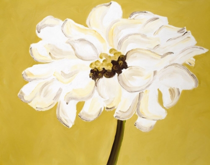 Picture of WHITE FLOWER ON OCHRE