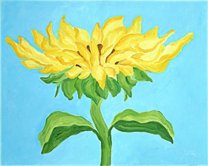 Picture of SUNFLOWER ON BLUE