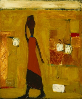 Picture of WALKING WOMAN WITH WATER POT
