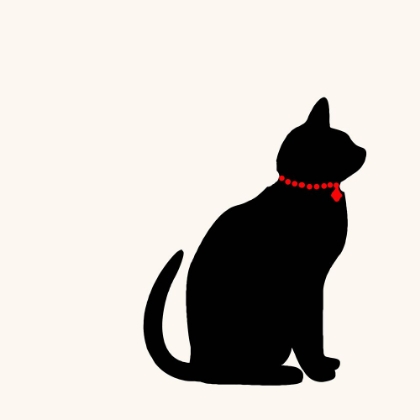 Picture of CAT WITH RED NECKLACE