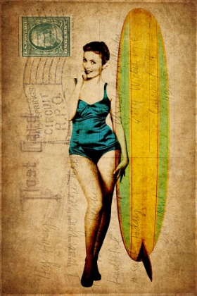 Picture of PINUP GIRL SURFING